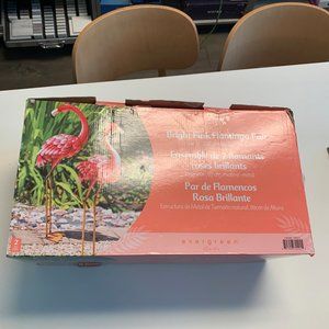 Bright pink flamingo pair stands